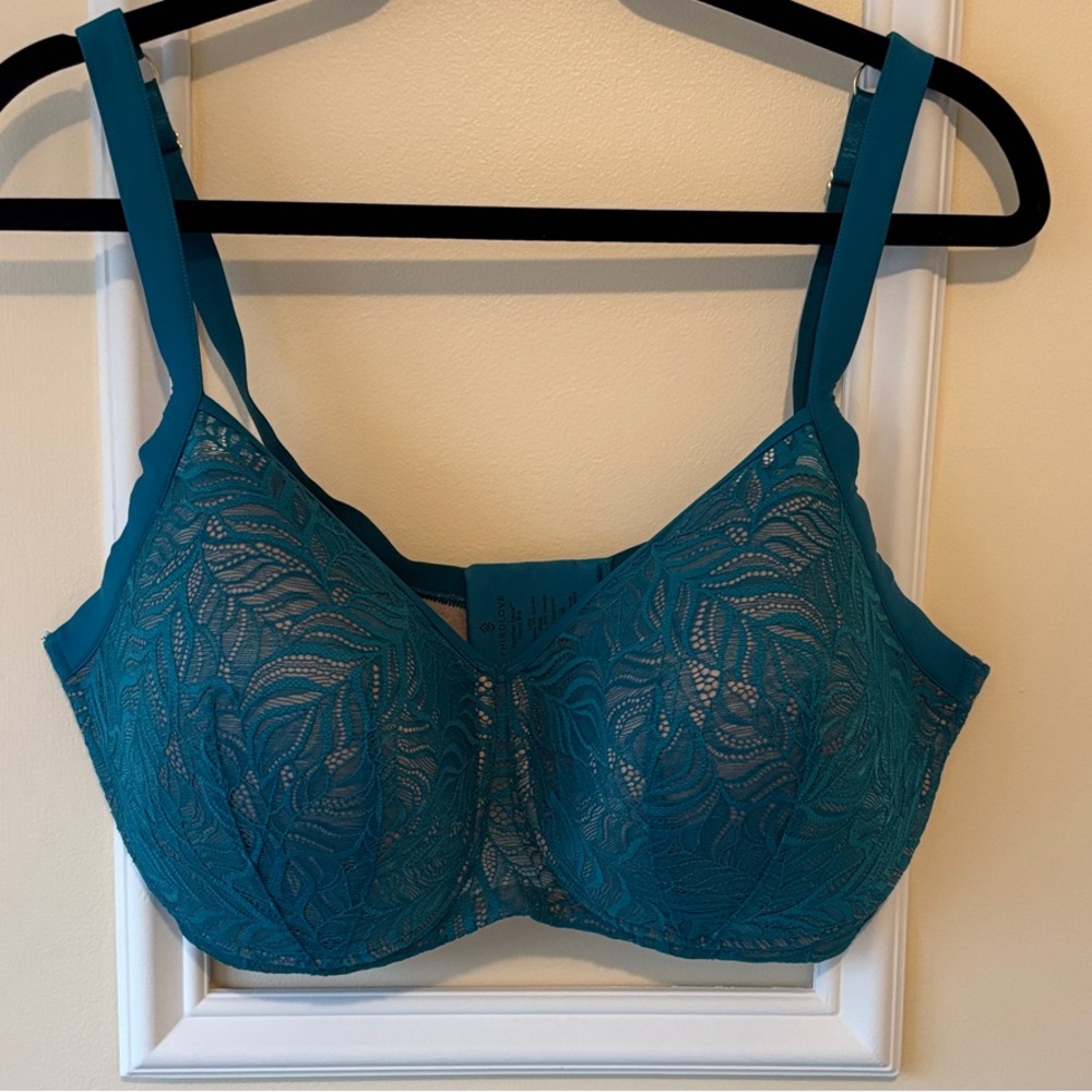 ThirdLove Underwire Free Teal Feather Lace Demi Bra-38DDDD (38G)